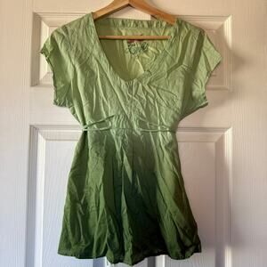 Vintage Y2K Levi's green short-sleeved cinch waist ombre top side medium